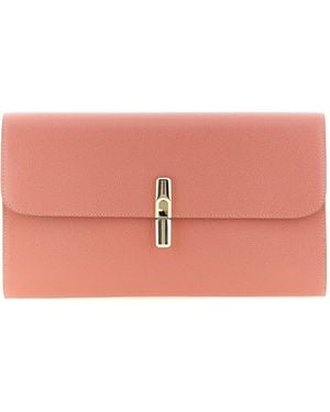 Furla Xl Continental Logo-Plaque Leather Clutch Bag - Pink