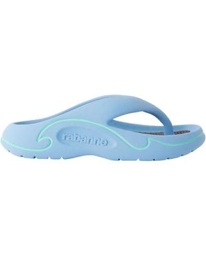 Rabanne Logo-Embossed Thong Sandals - Blue