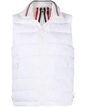 Thom Browne Rear Stripe Padded Gilet - White