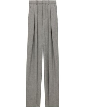 Saint Laurent High Waist Wide Leg Pants - Gray