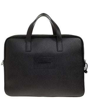 Emporio Armani Logo Document Laptop Bag - Black