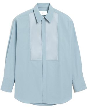 Ami Paris Long-Sleeved Shirt - Blue