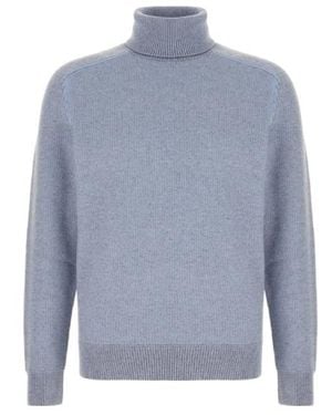 ZEGNA Ribbed Roll-Neck Jumper - Blue