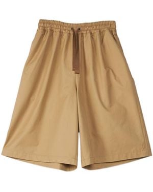 Maison Kitsuné Wide-Leg Drawstring-Waist Shorts - Natural