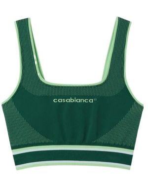 CASABLANCA Seamless Logo Performance Top - Green
