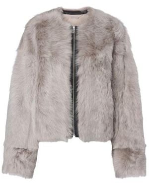 Nour Hammour Shearling Jacket - Gray
