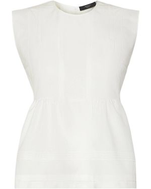 Weekend by Maxmara Sleeveless Cotton Poplin Shirt - White