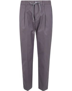 Herno Drawstring Straight Leg Pants - Purple