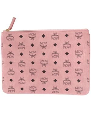 MCM Zip-Top Clutch - Pink