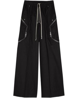 Rick Owens Heizer Belas Wide-Leg Cotton Cargo Pants - Black