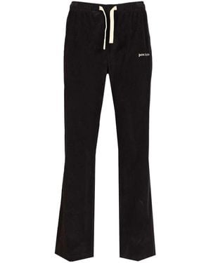 Palm Angels Logo Embroidered Drawstring Trousers - Black