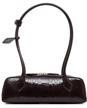 Alaïa Small Faux Snakeskin Shoulder Bag - Black