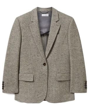 Stella McCartney Single-Breasted Herringbone Blazer - Grey