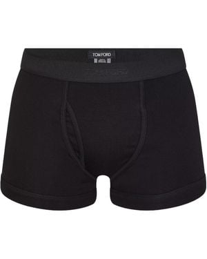 Tom Ford Fitted Soft Breathable Slim Boxer Briefs - Black