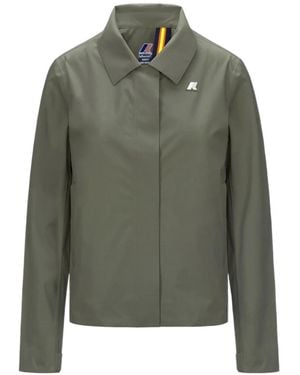 K-Way Waterproof Collared Jacket - Green