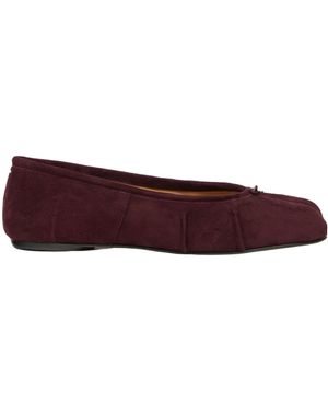 Maison Margiela Tabi Suede Ballet Flats - Red