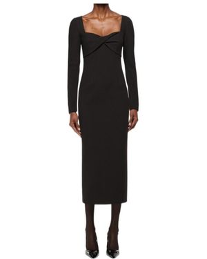 Roland Mouret Twist Drape Stretch Crepe Dress - Black