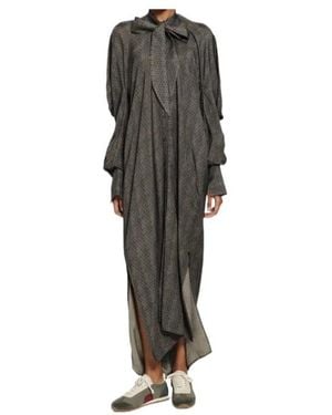 Uma Wang Corey Printed Pussy-Bow Coat - Multicolor