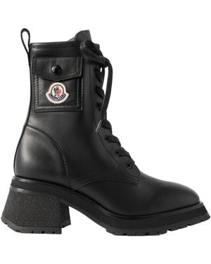 Moncler Gigi Leather Ankle Boots - Black