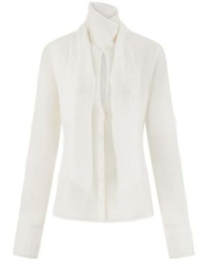 Ferragamo Stray-Collar Shirt - White