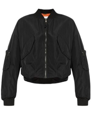 Lacoste Embroidered Bomber Jacket - Black