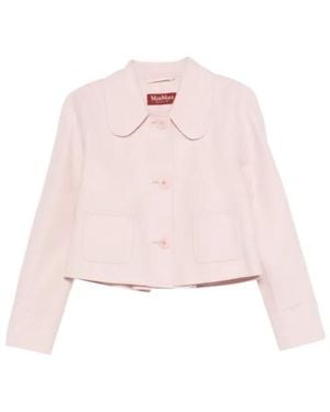 Max Mara Buttoned Patch-Pocket Jacket - Pink