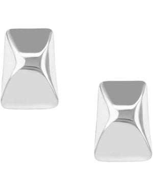 Anine Bing Curved Rectangle Polished Finish Earrings - White