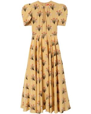 La DoubleJ Petal Silk Midi Dress - Metallic