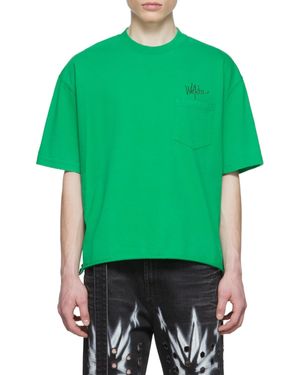we11done Logo Round-Necked T-Shirt - Green
