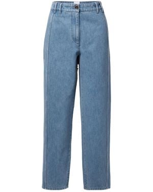 Patou Patchwork Mid-Rise Straight Leg Jeans - Blue