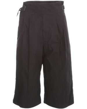 Y's Yohji Yamamoto Loose Fit Pleated Shorts - Grey