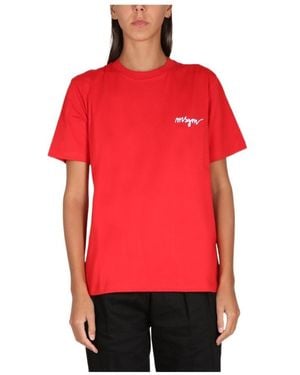 MSGM Chest-Logo Crew Neck T-Shirt - Red