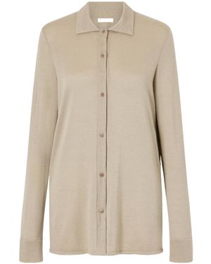 The Row Long-Sleeved Knitted Cardigan - Natural