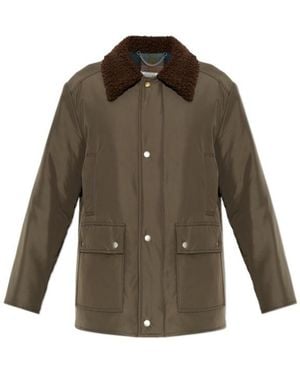 Maison Margiela Jacket With Fur Collar - Green
