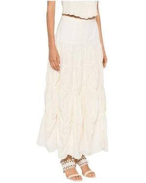 Ulla Johnson Davina Drop-Waist Mid Skirt - White