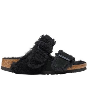 Birkenstock Arizona Teddy Split Sandals - Black