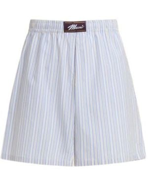 Marni Light Striped Poplin Bermuda Shorts - Blue