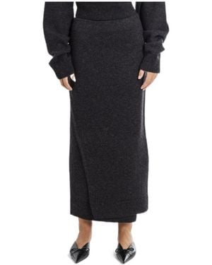 Balenciaga Slit Detailed Knit Skirt - Black