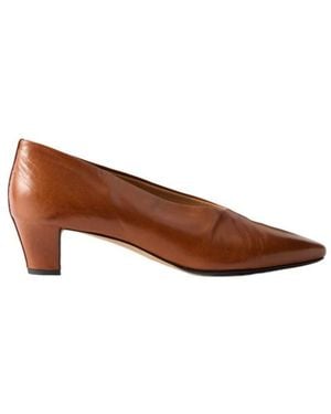 Calvin Klein Simple Pointedtoe Lowheel Shoes - Brown