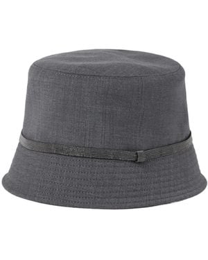 Brunello Cucinelli Monili Chain Detail Bucket Hat - Gray