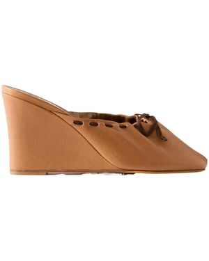 Maryam Nassir Zadeh Ballet Leather Wedge Mules - Brown