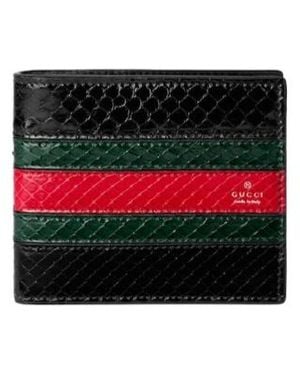 Gucci Web Trademark Bi-Fold Wallet - Red