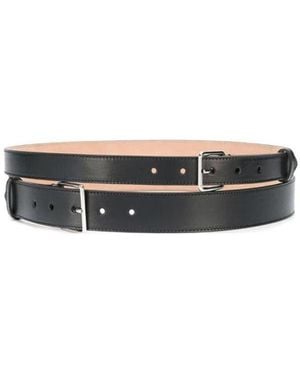 McQueen Double Buckle Belt - White