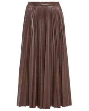Altuzarra Sif Pleated Faux Leather Maxi Skirt - Brown