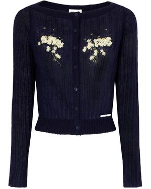 ShuShu/Tong Embellished Knitted Cardigan - Blue