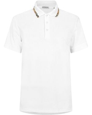 Burberry Short Sleeve Polo Shirt - White