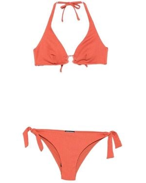 Emporio Armani Halterneck Crinkled Bikini - Red