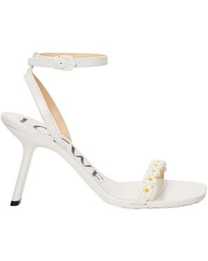 Loewe Petal Daisy High-Heeled Sandals - White
