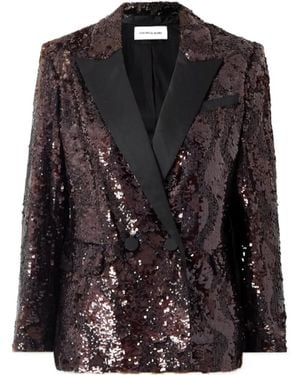 Veronica Beard Sevyn Sequined Satin Jacket - Black