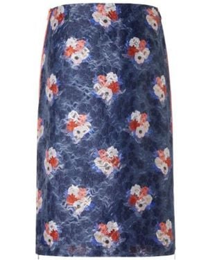 Fendi Dark Organza Lace Skirt - Blue